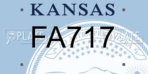 FA717 Kansas License Plate