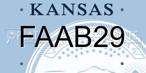 FAAB29 Kansas License Plate