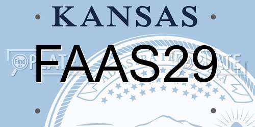 FAAS29 Kansas License Plate