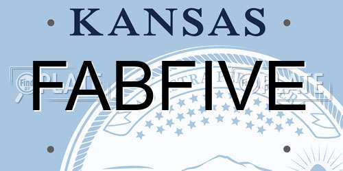 FABFIVE Kansas License Plate