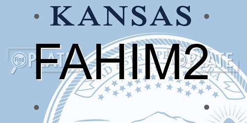 FAHIM2 Kansas License Plate