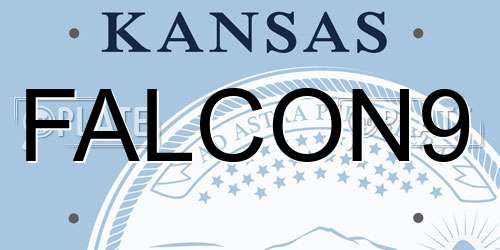 FALCON9 Kansas License Plate