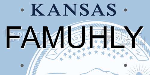 FAMUHLY Kansas License Plate