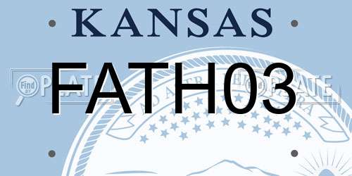 FATH03 Kansas License Plate