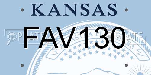 FAV130 Kansas License Plate