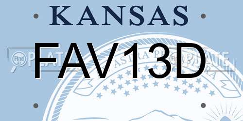 FAV13D Kansas License Plate