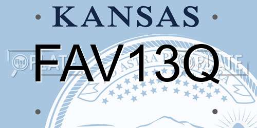 FAV13Q Kansas License Plate