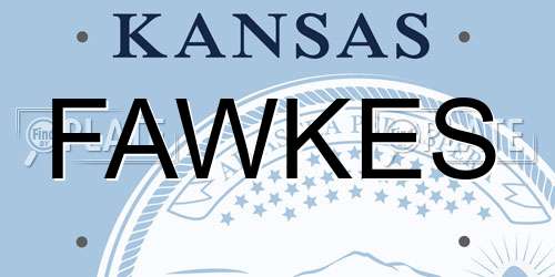 FAWKES Kansas License Plate
