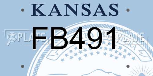 FB491 Kansas License Plate