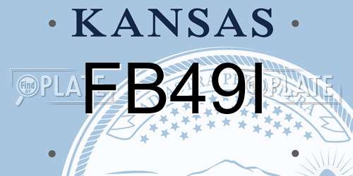 FB49I Kansas License Plate