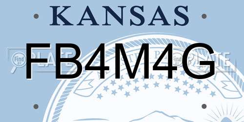 FB4M4G Kansas License Plate