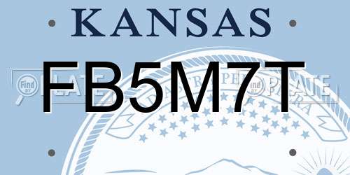 FB5M7T Kansas License Plate