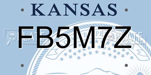 FB5M7Z Kansas License Plate