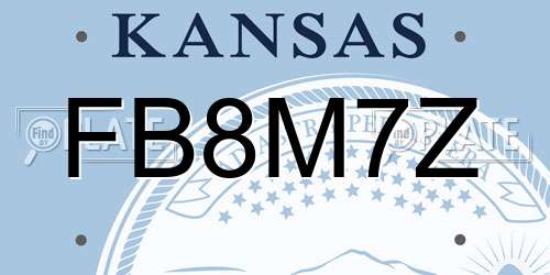 FB8M7Z Kansas License Plate