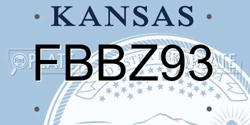 FBBZ93 Kansas License Plate