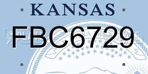 FBC6729 Kansas License Plate