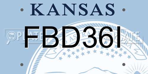 FBD36I Kansas License Plate