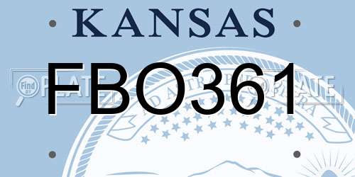 FBO361 Kansas License Plate