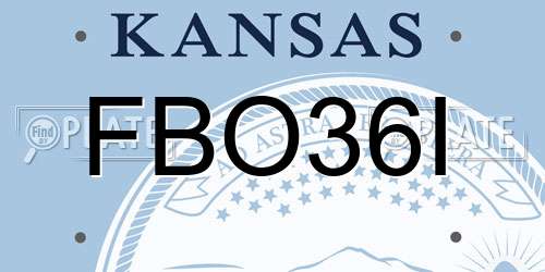 FBO36I Kansas License Plate