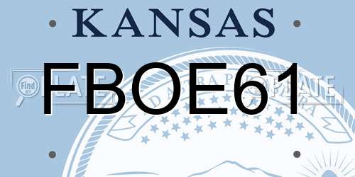 FBOE61 Kansas License Plate