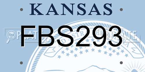 FBS293 Kansas License Plate