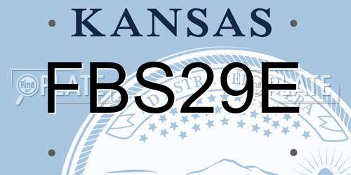 FBS29E Kansas License Plate
