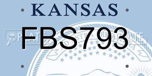 FBS793 Kansas License Plate