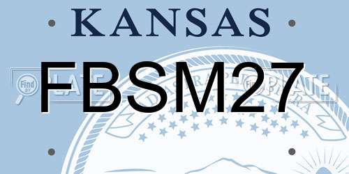 FBSM27 Kansas License Plate