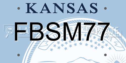 FBSM77 Kansas License Plate