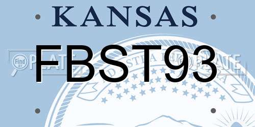 FBST93 Kansas License Plate