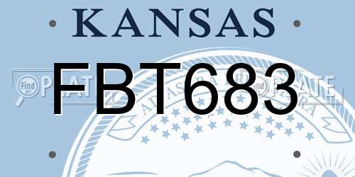 FBT683 Kansas License Plate