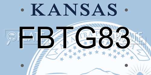 FBTG83 Kansas License Plate