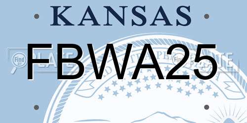 FBWA25 Kansas License Plate