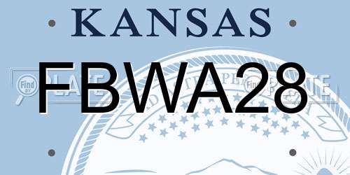 FBWA28 Kansas License Plate
