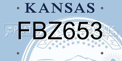 FBZ653 Kansas License Plate