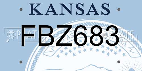 FBZ683 Kansas License Plate