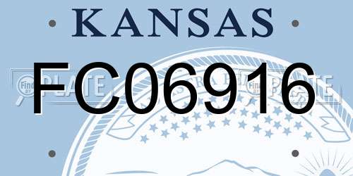 FC06916 Kansas License Plate