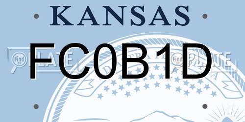 FC0B1D Kansas License Plate