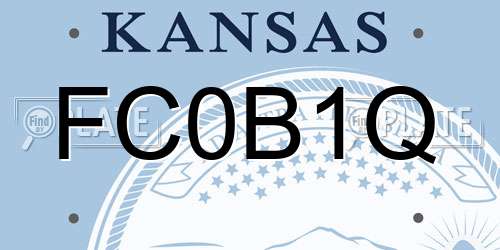 FC0B1Q Kansas License Plate