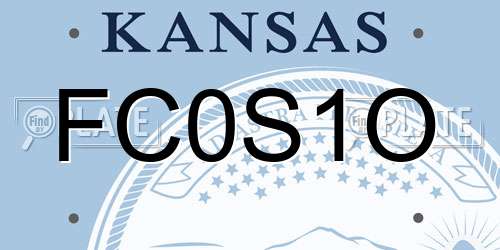FC0S1O Kansas License Plate