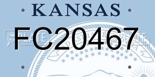 FC20467 Kansas License Plate