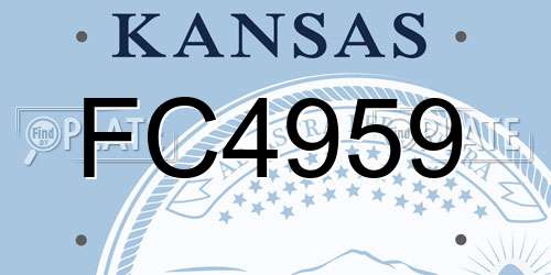 FC4959 Kansas License Plate