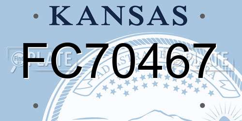 FC70467 Kansas License Plate