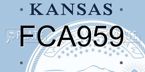 FCA959 Kansas License Plate