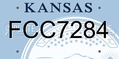 FCC7284 Kansas License Plate