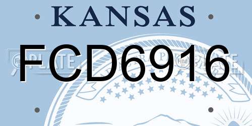 FCD6916 Kansas License Plate