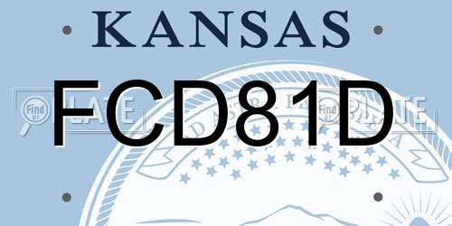 FCD81D Kansas License Plate