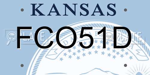 FCO51D Kansas License Plate
