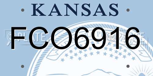 FCO6916 Kansas License Plate