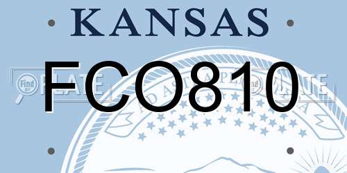 FCO810 Kansas License Plate